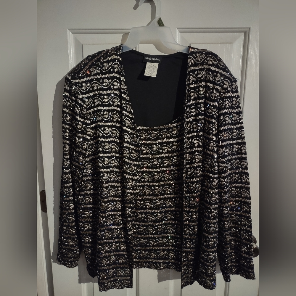 Kathy Robert plus size top with attached jacket